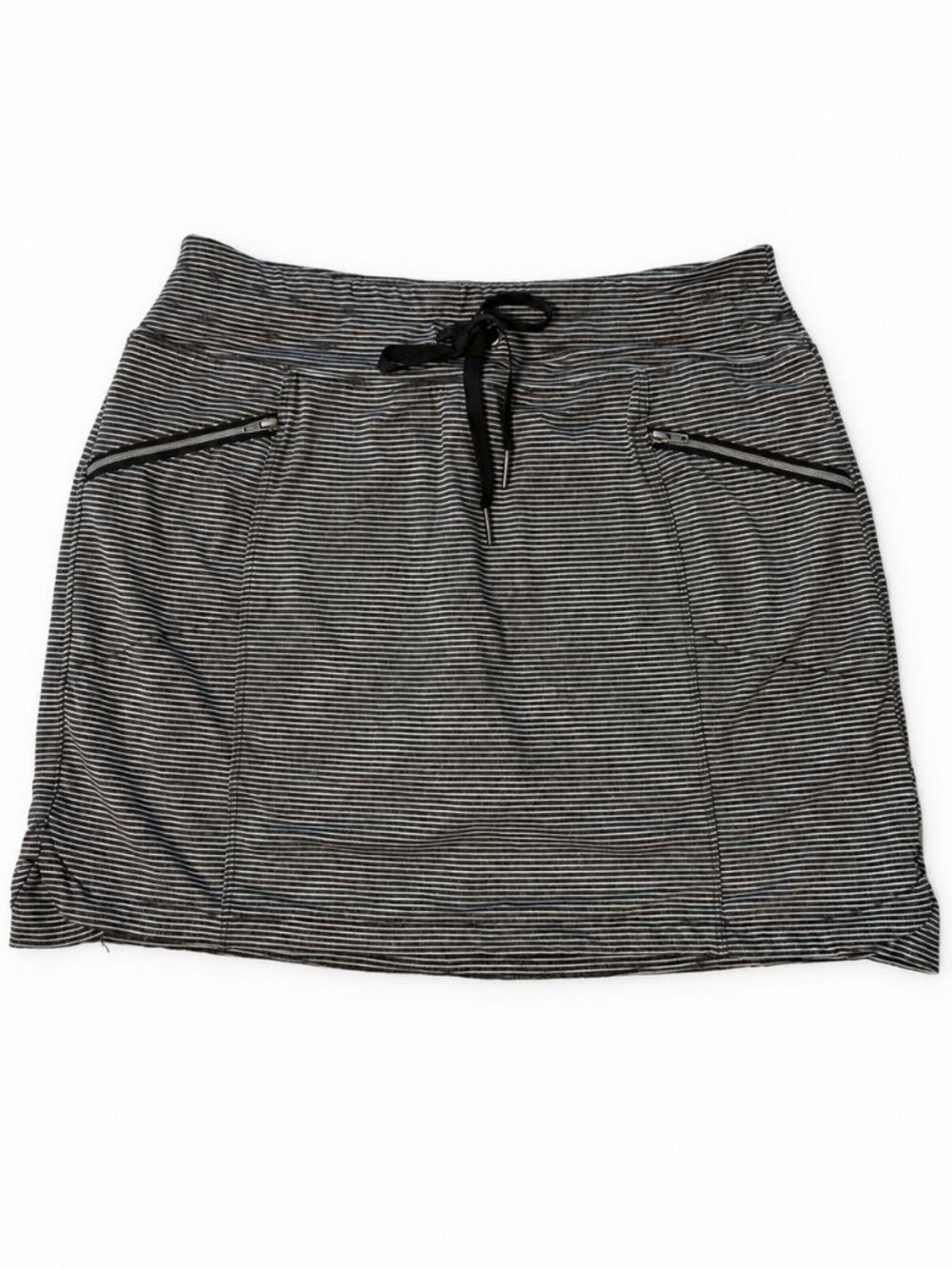 TITLE: Stoic Stripe Athletic Skort Built-In Shorts Zip Pockets Small